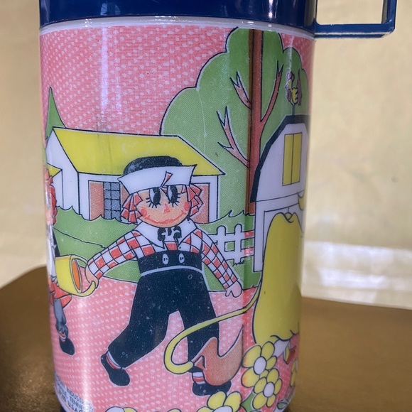 RAGGEDY ANN AND ANDY VTG 1973 COLLECTIBLE ALADDIN HOT & COLD THERMO BOTTLE 8oz - Picture 8 of 16